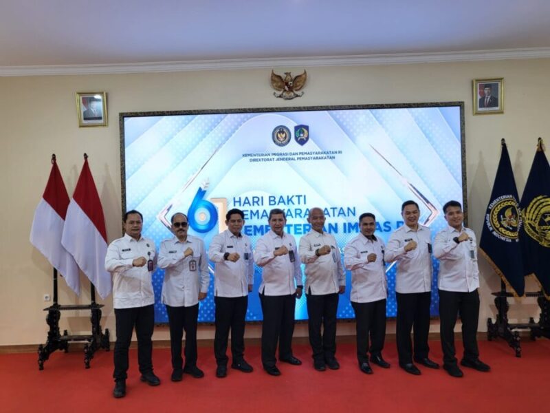 kegiatan tasyakuran dalam rangka memperingati Hari Bakti Pemasyarakatan (HBP) ke-61