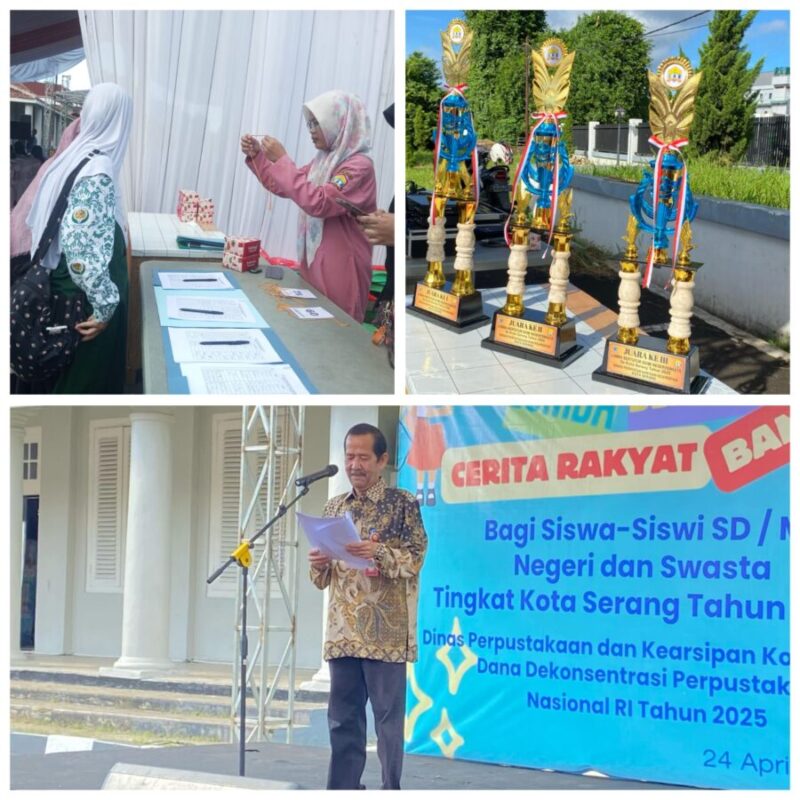kegiatan Lomba Bertutur Cerita Rakyat yang bertempat di Gedung Juang 45