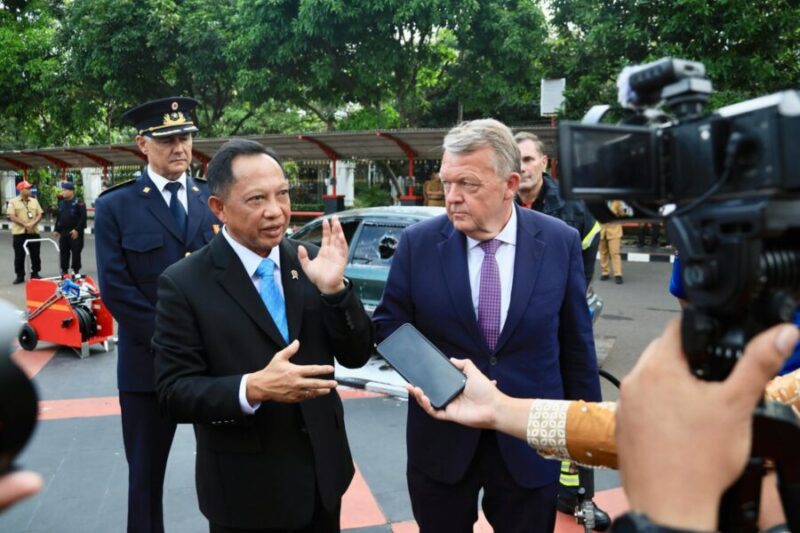 kunjungan kehormatan Menteri Luar Negeri (Menlu) Denmark Lars Løkke Rasmussen di Kantor Pusat Kemendagri, Jakarta