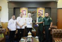 Wakil Gubernur Lampung Jihan Nurlela menerima kunjungan kerja jajaran Rumah Sakit Dinas Kesehatan Tentara (DKT) Bandar Lampung