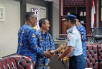 Gubernur Lampung Rahmat Mirzani Djausal menerima kunjungan silaturahmi Komandan Pangkalan TNI Angkatan Udara (Danlanud) M. Bun Yamin Letkol Pnb I Kadek Suta A