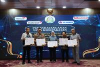 penandatanganan Nota Kesepakatan dengan penyedia layanan telekomunikasi terkemuka PT Telekomunikasi Indonesia Tbk, PT Telekomunikasi Selular, PT Indosat Tbk, dan PT Xlsmart Telecom Sejahtera Tbk