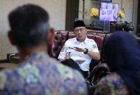 Gubernur Lampung Rahmat Mirzani Djausal menerima kunjungan kerja dari Unit Pelaksana Teknis (UPT) Kementerian Pekerjaan Umum dan Perumahan Rakyat (PUPR)