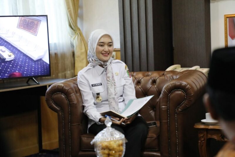 Wakil Gubernur Lampung Jihan Nurlela menerima kunjungan jajaran pengurus Persatuan Wredatama Republik Indonesia (PWRI) Lampung
