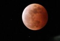 Penampakan gerhana bulan total atau bloodmoon (BMKG Sumsel)