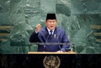 Presiden Prabowo Subianto menyampaikan pidato dalam Sidang Umum PBB ke 80, Selasa (23/9/2025) waktu New York. (Reuters).