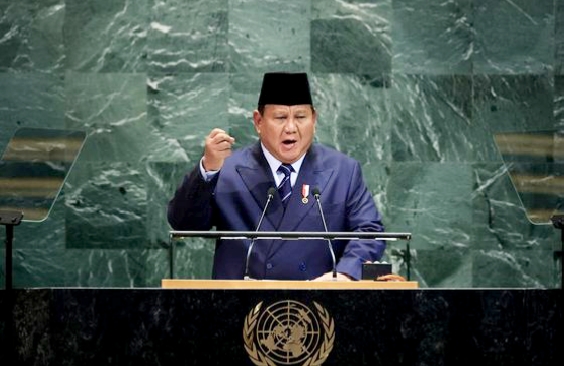 Presiden Prabowo Subianto menyampaikan pidato dalam Sidang Umum PBB ke 80, Selasa (23/9/2025) waktu New York. (Reuters).