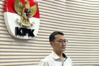 Juru Bicara KPK, Budi Prasetyo, memberikan keterangan. (Jennus)