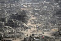 Kondisi Gaza yang hancur akibat serangan brutal Israel yang tak berhenti. (Anadolu)