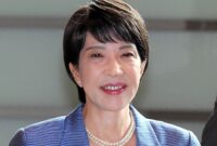 Sanae Takaichi terpilih sebagai Ketua Partai Demokrat Liberal (LDP) Jepang, Sabtu (4/10/2025), mengalahkan Menteri Pertanian Shinjiro Koizumi. (Konichi Ueda)
