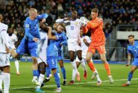 Timnas Prancis ditahan imbang 2-2 oleh tuan rumah Islandia dalam laga Grup D Kualifikasi Piala Dunia 2026 zona Eropa di Stadion Laugardalsvollur, Reykjavik, Selasa (14/10/2025) dini hari WIB. (AFP Foto)