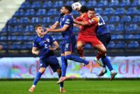 Laga Timnas Kroasia lawan Montenegro. (AFP/Savo Prelevic)