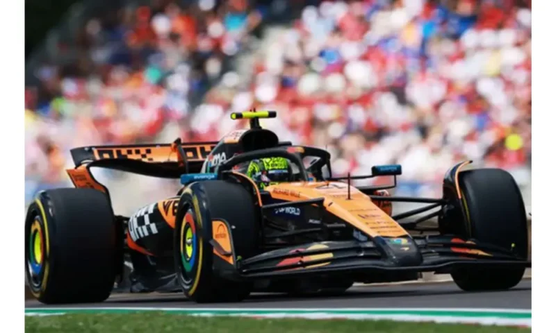 Pebalap McLaren, Lando Norris, meraih pole position dalam sesi kualifikasi Grand Prix Brasil 2025 di Sirkuit Interlagos, Sao Paulo, Sabtu (8/11) waktu setempat. (X @F1)