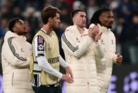 Ekspresi para pemain Juventus setelah usai pertandingan menghadapi Sporting CP pada fase liga Liga Champions di Stadion Allianz, Turin, Selasa (4/11/2025) waktu setempat. (uefa.com)
