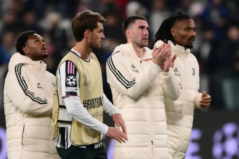 Ekspresi para pemain Juventus setelah usai pertandingan menghadapi Sporting CP pada fase liga Liga Champions di Stadion Allianz, Turin, Selasa (4/11/2025) waktu setempat. (uefa.com)