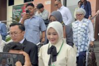 Atalia Praratya menghadiri sidang lanjutan gugatan cerai terhadap Ridwan Kamil di Pengadilan Agama Bandung, Kota Bandung, Rabu (31/12/2025). (Jen)