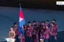 Sejumlah atlet Kamboja sempat mengikuti defile upacara pembukaan SEA Games ke-33 di Stadion Utama Rajamangala, Bangkok. (seagames)
