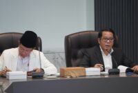 Menteri Agama Nasaruddin Zumar (kiri) dan Sekretaris Jenderal Kementerian Agama Kamaruddin Amin. (Kemenag)