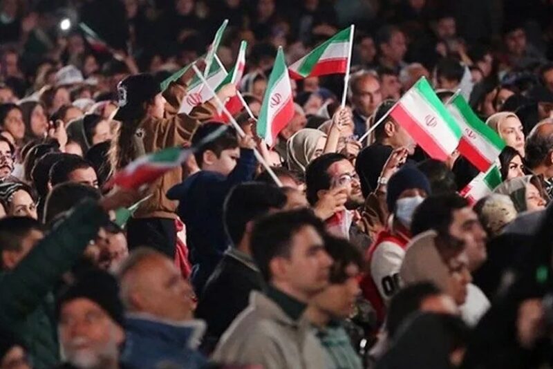 Unjuk rasa menentang intervensi AS atas Iran. (Anadolu)