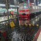 Genangan air pasca hujan deras di Jakarta merendam sejumlah stasiun, Minggu (18/1/2026). (Jennus)