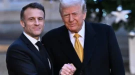 Pertemuan Presiden AS Donald Trump dengan Presiden Prancis Emmanuel Macron. (Abadolu)