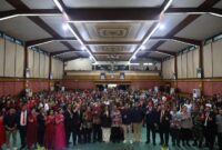 Foto bersama Wakil Wali Kota Bekasi Abdul Harris Bobihoe dan aparat ASN di Balai Patriot, Komplek Kantor Wali Kota Bekasi.