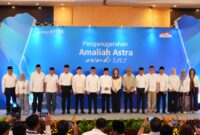 Menteri Agama Nasaruddin Umar saat memberikan sambutan pada acara Amaliah Astra Awards 2025 yang diselenggarakan Yayasan Amaliah Astra (YAA) di Astra Tower, Jakarta, Rabu (14/1/2025). (Dok Kemenag)