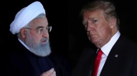 Presiden AD Donald Trump dan Ayatollah Ali Khamenei. 