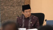 Menteri Agama Nasaruddin Umar dalam Rapat Tingkat Menteri di Gedung Kemenko PMK, Kamis (19/2/2026). (Humas Kemenag)