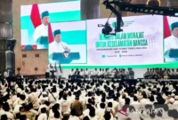 Saat Presiden Prabowo Subianto memberikan sambutan dalam pengukuhan pengurus Majelis Ulama Indonesia (MUI) di Masjid Istiqlal, Jakarta Pusat, Sabtu (7/2/2026). (Jennus)