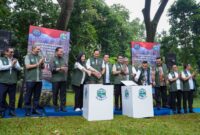  Menteri Ekonomi Kreatif, Teuku Riefky Harsya, menghadiri Townhall Meeting dan Pencanangan Gerakan Nasional Pengembangan Ruang Terbuka Hijau dan Biru (GALANG RTHB), di Tebet Eco Park, Jakarta, Jumat (13/2/2026)