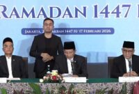 Sidang Isbat Penetapan 1 Ramadhan yang digelar di Hotel Borobudur, Jakarta Pusat, Selasa (17/2/2026), dan dipimpin langsung oleh Menteri Agama Nasaruddin Umar. (Kemenag)