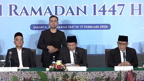 Sidang Isbat Penetapan 1 Ramadhan yang digelar di Hotel Borobudur, Jakarta Pusat, Selasa (17/2/2026), dan dipimpin langsung oleh Menteri Agama Nasaruddin Umar. (Kemenag)