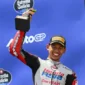 Pebalap Indonesia, Veda Ega Pratama, finis di posisi ketiga Grand Prix Moto3 Brasil 2026 di Sirkuit Ayrton Senna, Minggu (22/3/2026). (MotoGP)