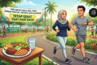 Ilustrasi - Tetap sehat setelah Lebaran (Dibuat dengan AI)