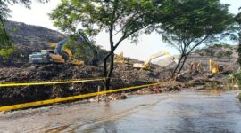 Lokasi longsornya gunungan sampah di Tempat Pengolahan Sampah Terpadu (TPST) Bantargebang yang menelan korban jiwa dan memicu reaksi keras dari DPRD Kota Bekasi. (Jennus)