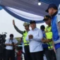 Menteri Perhubungan Dudy Purwagandhi saat meresmikan rekayasa 'one way' nasional di Gerbang Tol Cikampek, Purwakarta, Jawa Barat,  (Jennus)