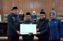 DPRD Kota Bekasi menyepakati Rancangan Peraturan Daerah (Raperda) tentang penyertaan modal pemerintah daerah kepada Badan Usaha Milik Daerah (BUMD), Kamis (5/3/2026). (Humas DPRD)