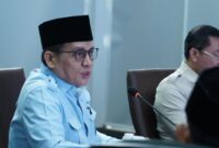Wakil Menteri Agama Muhammad Syafi’i dalam Rapat Koordinasi Penyelarasan Data Penerima Manfaat MBG. (Humas Kemenag)