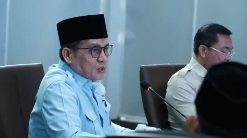 Wakil Menteri Agama Muhammad Syafi’i dalam Rapat Koordinasi Penyelarasan Data Penerima Manfaat MBG. (Humas Kemenag)