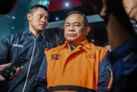 Bupati Pati Sudewo saat ditetapkan sebagai tersangka dan ditahan di Rutan KPK. (Antara Foto)