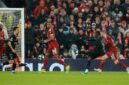 Gol Dembele ke gawang Liverpool melajukan PSG ke semifinal Liga Champions. (Reuters/Phil Noble)