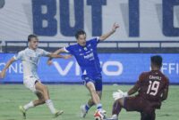 Persib mempertahankan kemenangan tipis 1-0 atas PSIM Yogyakarta pada laga pekan ke-31 BRI Super League di Stadion Gelora Bandung Lautan Api, Senin (4/5/2026) sore. (Jennus)