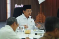 Menteri Agama Nasaruddin Umar bicara dalam Rapat Koordinasi Pelindungan Anak di Ranah dalam Jaringan di Kantor Kementerian Pemberdayaan Perempuan dan Perlindungan Anak (KemenPPPA), Jakarta, Senin (8/6/2026). (Humas Kemenag)