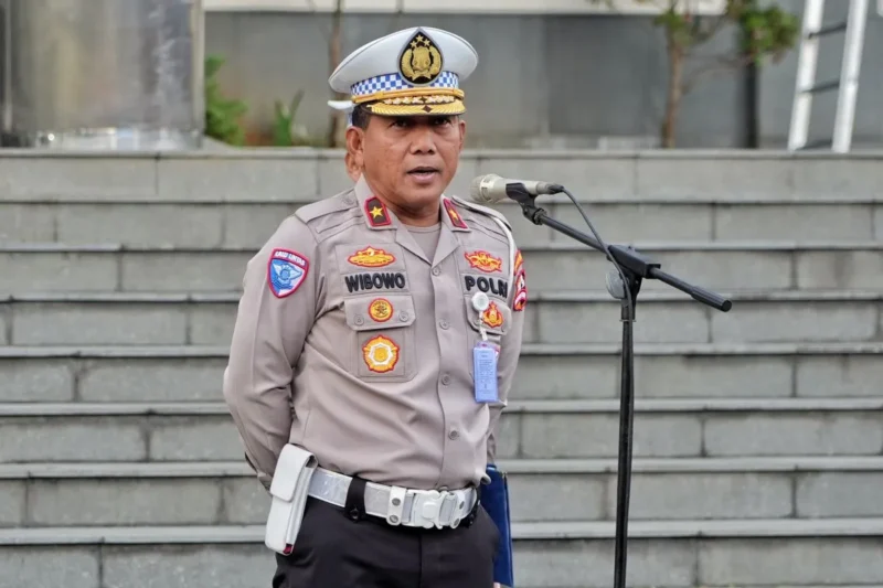 Dirregident Korlantas Polri Brigjen Pol. Wibowo saat memberikan keterangan di Jakarta, Senin (25/6/2026). (KM)