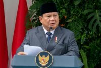Presiden Prabowo Subianto saat menyampaikan pidato pada Upacara Peringatan Hari Lahir Pancasila di Gedung Pancasila, Jakarta, Senin (1/6/2026). (KM)