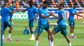 Pesepak bola Brasil Neymar Jr mengikuti sesi latihan Piala Dunia FIFA 2026 di Houston, Amerika Serikat, Minggu (28/6/2026). Timnas Brasil akan menghadapi Jepang di babak 32 besar Piala Dunia 2026 yang digelar di Stadion Houston, Selasa (30/6) dini hari WIB. (Xinhua/Li Ming)