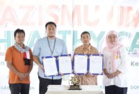 Penandatanganan kerja sama Lazismu UMY dengan RS AMC Muhammadiyah yang ditandatangani oleh Kepala Kantor Lazismu UMY dan Direktur Administrasi, Umum, dan Keuangan RS AMC Muhammadiyah