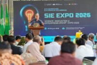 Rektor UMY saat memberikan sambutan dalam SIE Expo 2026 UMY