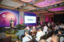 Menteri Ekonomi Kreatif, Teuku Riefky Harsya, memberi sambutan dalam gelaran Spotify Loud & Clear Indonesia di 25hours Hotel, Jakarta, Kamis (25/6/2026).